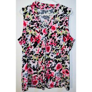 Peter Nygård Women's Floral Sleeveless Blouse Size L